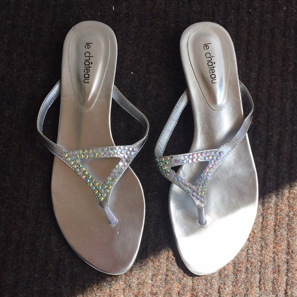 Le Chateau Silver Sandals
